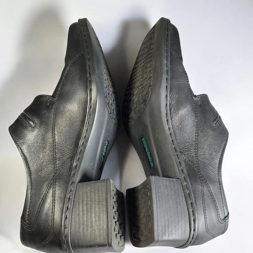 Josef Seibel Women Black Leather Hook and Loop Comfort Shoes Size EU 38 / 7.5 US